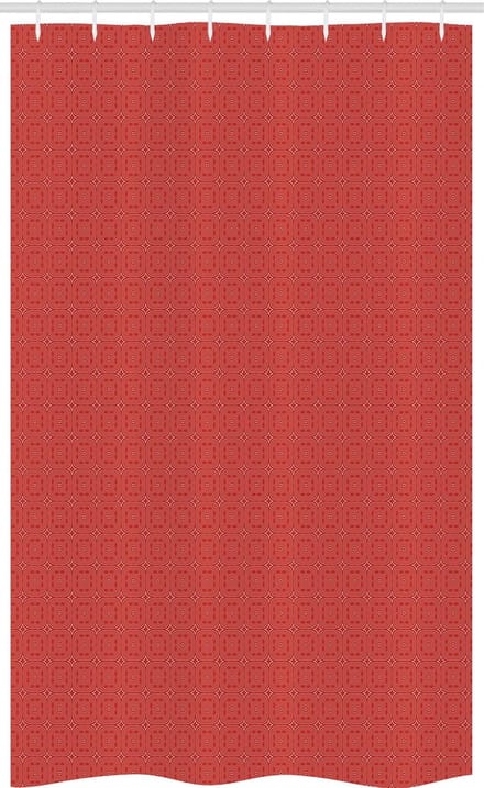ABAKUHAUS douchegordijn – etnisch 120x180 – polyester – vermiljoen/wit