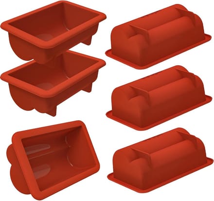 Kerst Stollen Mini Cakevormen van Silicoon - 6 Stuks - 5 Inch Broodvormen voor Bakken