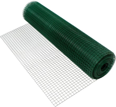 ECD Germany Volièregaas 1mx10m Maaswijdte 19x19mm Draaddikte 0,75mm Groen Staal Gegalvaniseerd Draadnetwerk 4-Hoekige Draadomheining Robuust Gelast Draadnetwerk Omheining Konijnendraad Konijnendraad