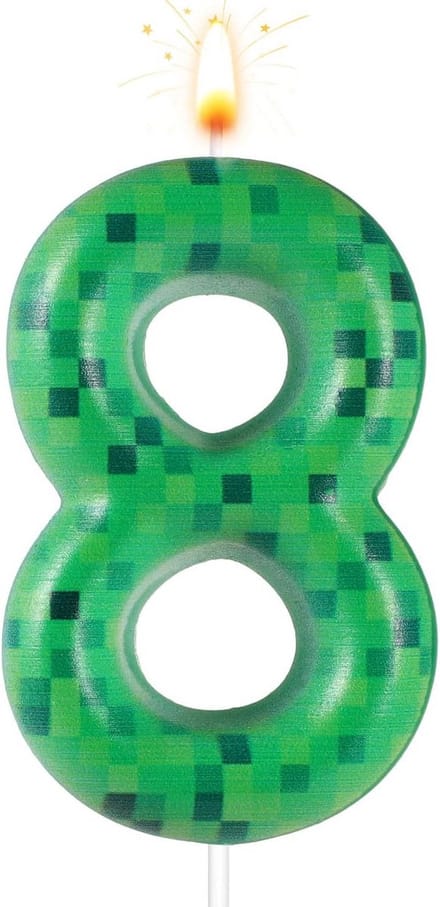 Solidchoice - Dynamiet Verjaardagstaartkaars in Groene Kleur, Nummer 8