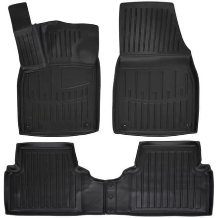 Tapis de sol - SCOUTT - Volkswagen ID.3 - Caoutchouc Premium - Sur mesure - Noir noir
