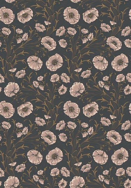 Boråstapeter Vliesbehang 2268 - Treasured - Botanisch Zwart - 53cm x 10.05m