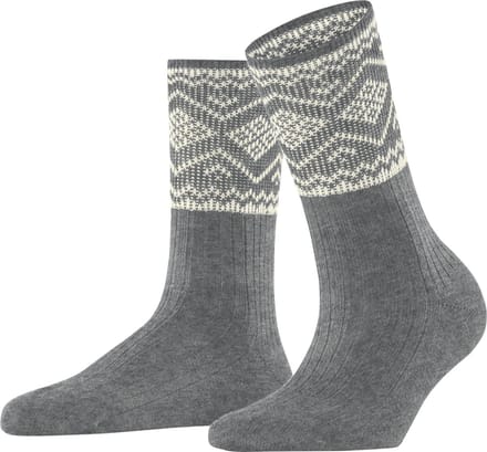 Esprit Selbu Shimmer gedessineerd katoen sokken dames grijs - maat 35-38