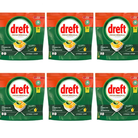 X6Dreft - Vaatwas - Fresh Original - All in One - Citroen - 18Capsules/243g
