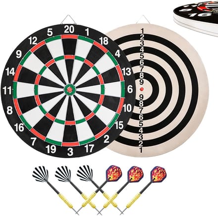 Traditioneel Dubbelzijdig Dartbord 37cm Met 6 Gratis Darts