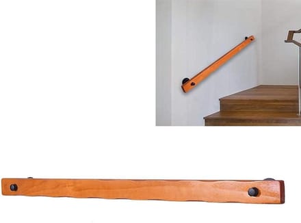 Trapleuning Kit - Muursteun Leuning - Veiligheid Thuis - Massief Hout - 250 cm - Natuurlijk Hout