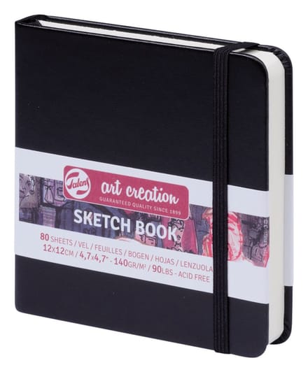 Schetsboek talens art creation 120x120mm zwart | 5 stuks