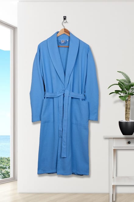 Lubna Home  Badjas S-M waffel dessing Zachte  Katoen Badjas S-M BLAUW