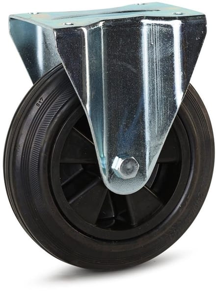 Rubber bokwiel - 250mm - 250kg