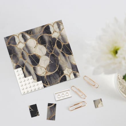 Bouwsteen Puzzel - Fotoblok - Woondecoratie Maken - Dubbelzijdig Patroon - S - Wit