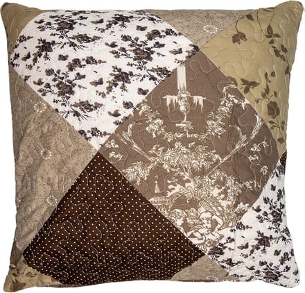 Clayre & Eef Kussenhoes 50x50 cm Bruin Polyester Bloemen
