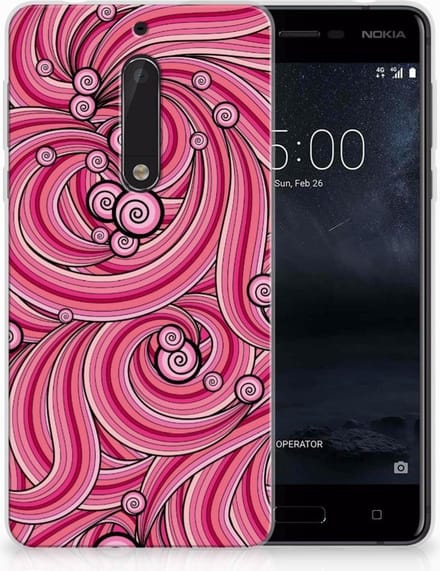 Nokia 5 Hoesje maken Swirl Pink