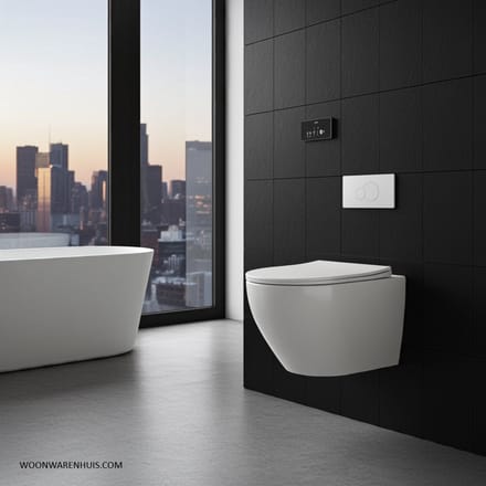 Nibiru rimless wandcloset met toiletzitting softclose en quick release mat wit