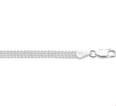 Armband Dubbel Gourmette 4,3 Mm Zilver Wit