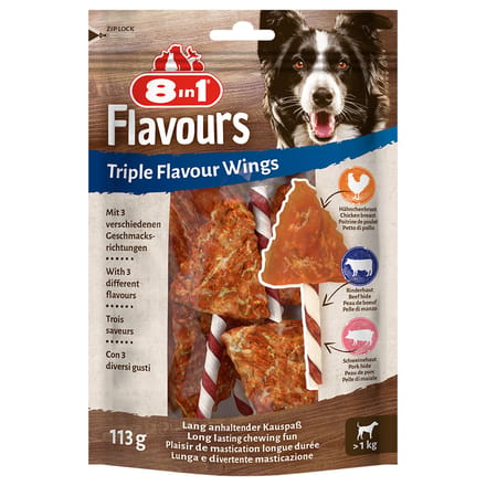 8in1 Triple Flavour Wings Kauwsticks - Voordeelpakket: 3 x 6 Stuks
