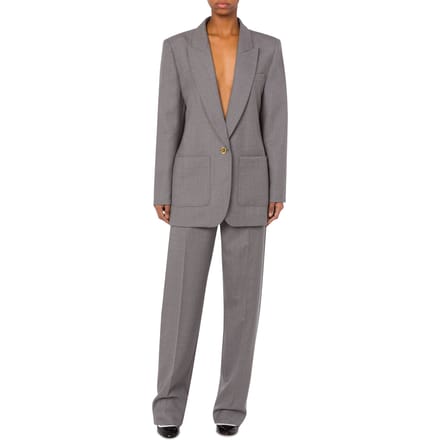 Moschino Gold Button Oversized Jacket Grey Größe: 48 | Outlet | Damen | Grau