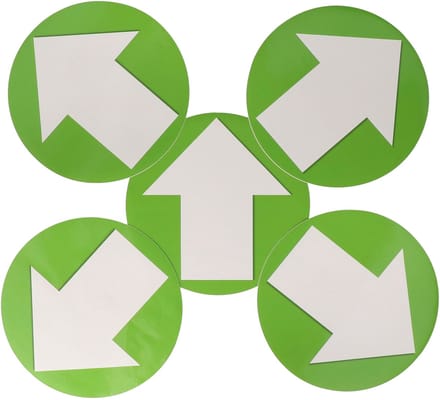 10x Accent pijl sticker groen - 14,8 cm - pijl stickertjes