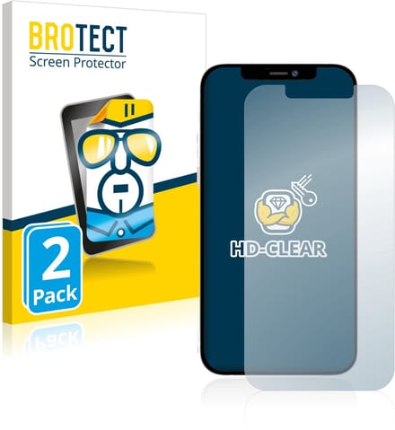 BROTECT - Screenprotector voor Apple iPhone 12 Pro Max - Folie Beschermfolie transparant 2 Stuks