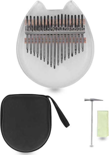 17-Tons Mini Kalimba Duimpiano Acryl met Gegraveerde Noten - Ideaal voor Beginners en Cadeau