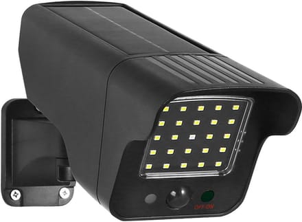 Dummy Camera op Zonne-energie met Knipperende LED en Bewegingsmelder - Zwart