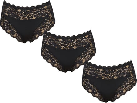 3-Pack Dames tailleslips JC met kant H805 Zwart - maat M