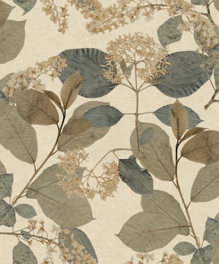 Decoprint Herbarium Behang met bladeren en bloemen - HE27232   5415058080525   Behang