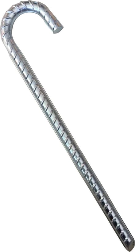 Benson Grondpen gebogen staal - schroeftanden - verzinkt - 38 cm - ˆ 16 mm