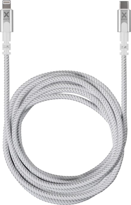 Xtorm USB-C naar Lightning Kabel - 3 Meter - Extra stevige USB-C Kabels - Lange Oplaadkabel - Snellader - Oplaadkabel geschikt voor Smartphone / ipad - Wit