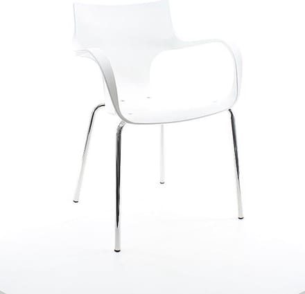 Workliving Jim Stoel - Wit - Aluminium Onderstel