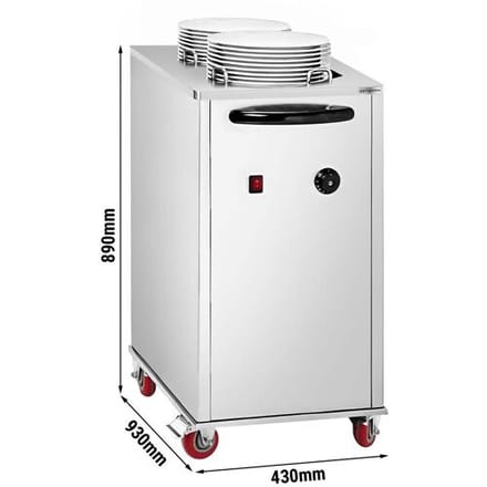 GGM Gastro Tellerspender - beheizt - 1 kW - mit Rollen - 2x40 Teller