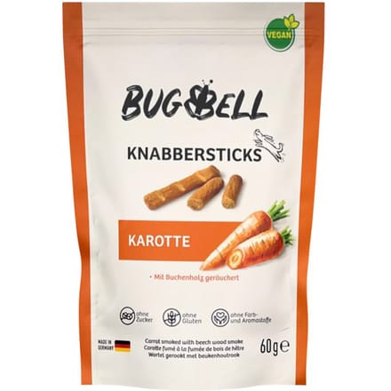 Voordeelpakket: 4 x 60 g BugBell knabbelsticks wortel hondensnacks