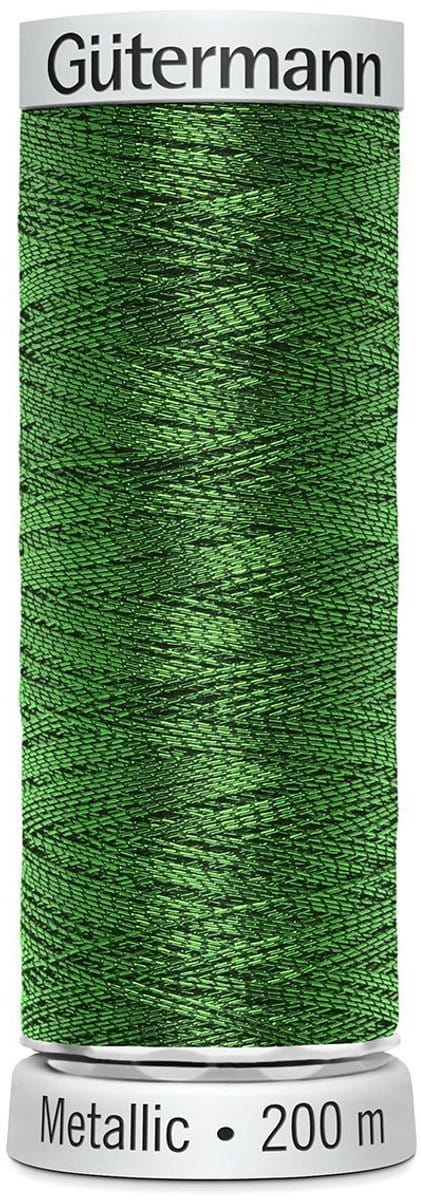 Gutermann Metallic Garen Groen 200 meter 235 - kerstgroen - metaal effect garen - 100% polyester