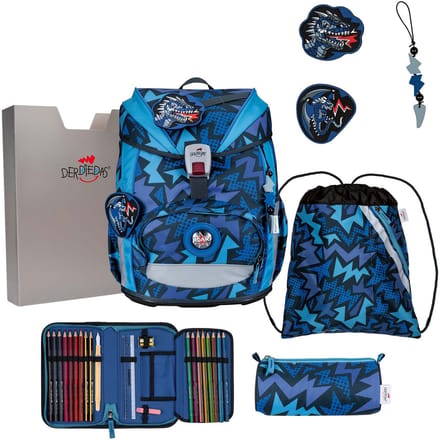 DerDieDas schooltas ErgoFlex Light Set 6-delig Dark Dragon blauw
