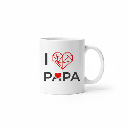 330ml "Ik Hou van Papa" Mok – Vaderdag Cadeau, Lief Hart Design Koffiebeker