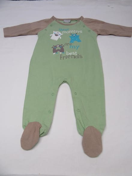 wiplala , pyjama , jongens, katoen  monsters , groen , 6 maand 68