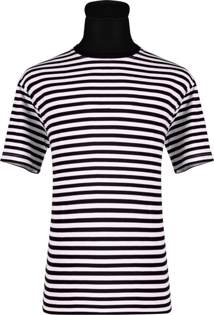 Gestreepte shirt korte mouw zwart-wit | Maat 4XL