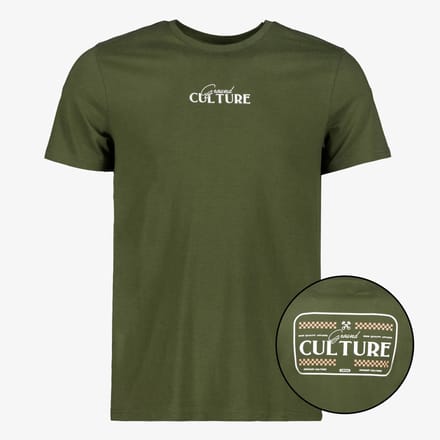 Unsigned heren T-shirt met backprint groen - Maat M