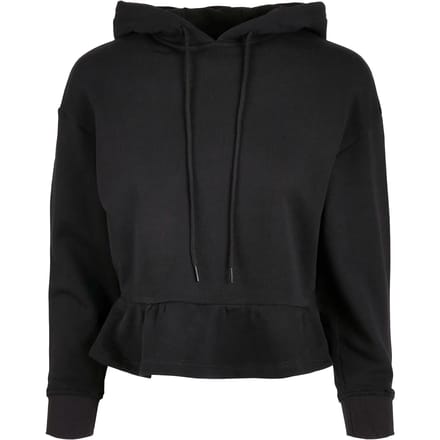 Urban Classics - Organic Volants Hoodie/trui - S - Zwart