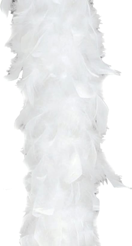 Faram Party Sierveren Boa - Carnaval verkleed accessoire - wit - 180 cm - 50 gram
