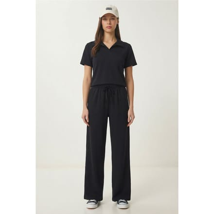 Middel hoge taille Polo Kraag Twee-delige Co-ord Set