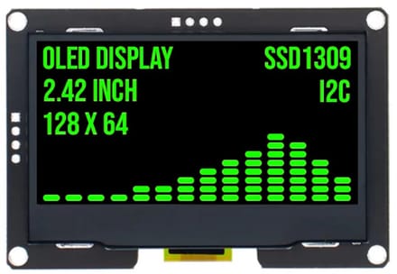 OTRONICÂ® 2.4 inch OLED display 128x64 Groen I2C SSD1309 3.3V
