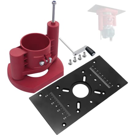 Freestafel Inzetplaat en Freeslift Kit Houtbewerking Freeslift Flip Plate Set Graveren zwart