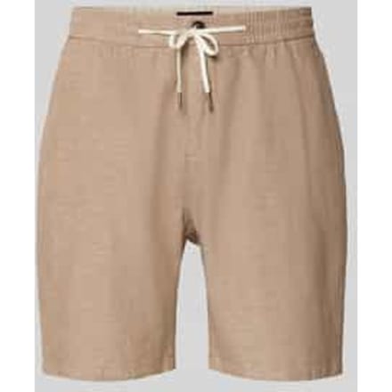 Shorts van een katoen-linnenmix met elastische tailleband