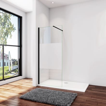 Inloopdouche 110x200cm,8mm NANO EasyClean veiligheidsglas, N-vorm 90cm Stabilisatiestang