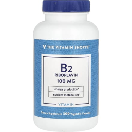 The Vitamin Shoppe, Vitamine B2 Riboflavine, 100mg, 300 Veggie Capsules