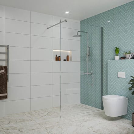 FugaFlow Eccelente Vetro inloopdouche badkamer - 110x200cm - helder glas - wandarm - chroom