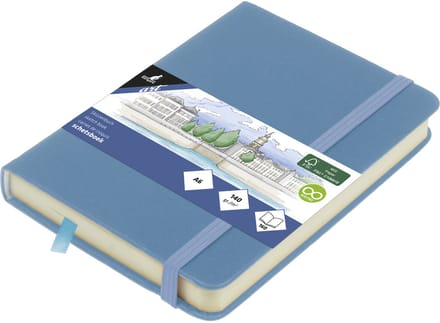 Kangaro schetsboek - A6 - sky blue - met elastiek en lint