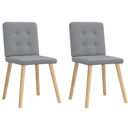 vidaXL - Eetkamerstoelen - 2 - st - stof - lichtgrijs