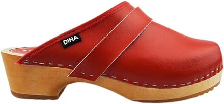 Dina Zweedse klompen - Tuinklompen - Thuisklompen - Dames klompen - Effen Rood - maat 36