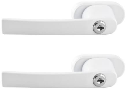 Malatec Raamknip - 2x - kunststof - metaal - wit - 13 x 2 cm - ramen afsluiten